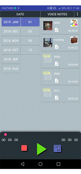 show audio messages by date